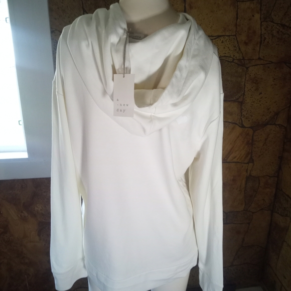 a new day White Hoodie Sweatshirt Bc To The Bone - Picture 4 of 4